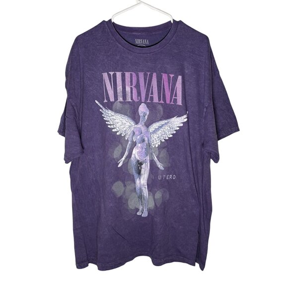 Nirvana In Utero Band Tee Retro Oversized Distressed Purple Size 2X NWOT - Picture 1 of 4